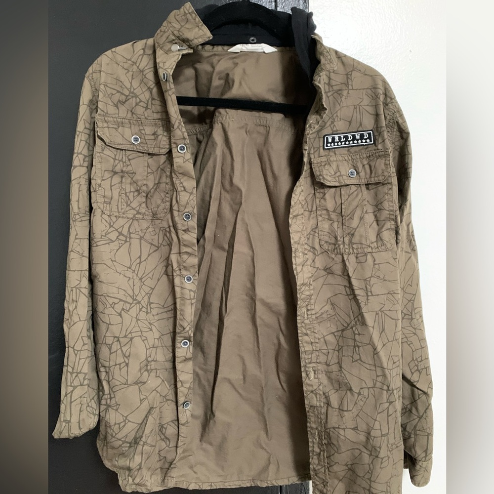 H&M Army Camo Jacket with detachable hood